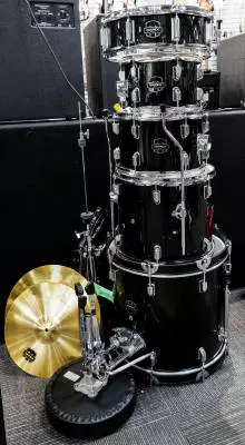 Mapex - Comet 5-Piece Drum Kit (18,10,12,14,SD) with Cymbals and Hardware - Dark Black